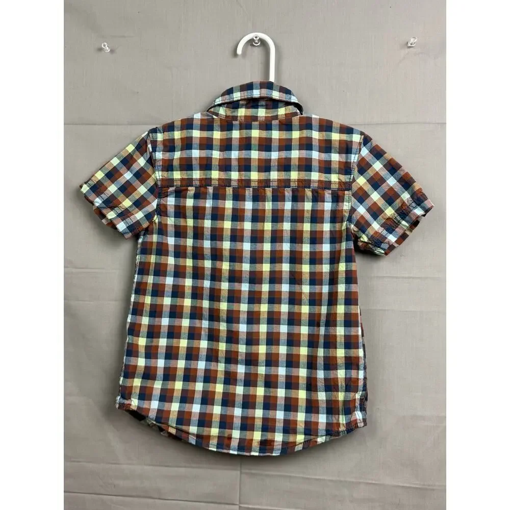 Carter’s Toddler Boys Button-Up Shirt  – Multicolor Plaid Short Sleeve, Size 3T